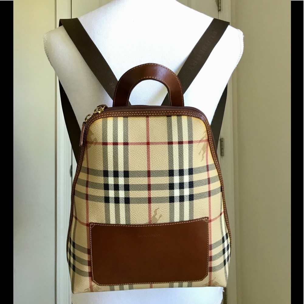 Euc Burberry vintage haymarket check backpack